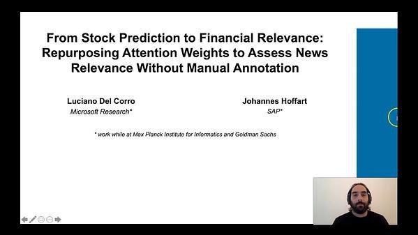 From Stock Prediction to Financial Relevance: Repurposing Attention Weights to Assess News Relevance Without Manual Annotations