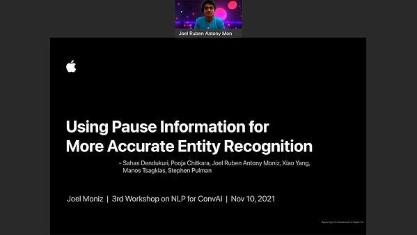 Using Pause Information for More Accurate Entity Recognition