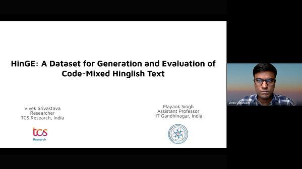 HinGE: A Dataset for Generation and Evaluation of Code-Mixed Hinglish Text