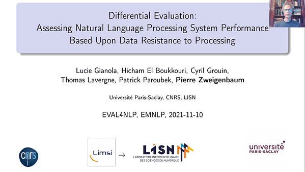 Differential Evaluation: Assessing Natural Language Processing SystemPerformance Based Upon Data Resistance to Processing