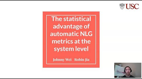 The statistical advantage of automatic NLG metrics at the system level