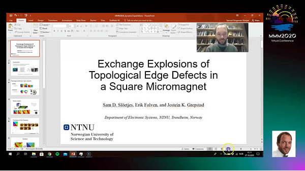 Exchange Explosions of Topological Edge Defects in a Square Micromagnet