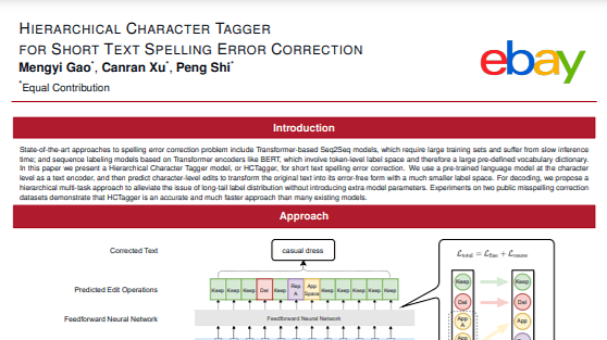 Hierarchical Character Tagger for Short Text Spelling Error Correction