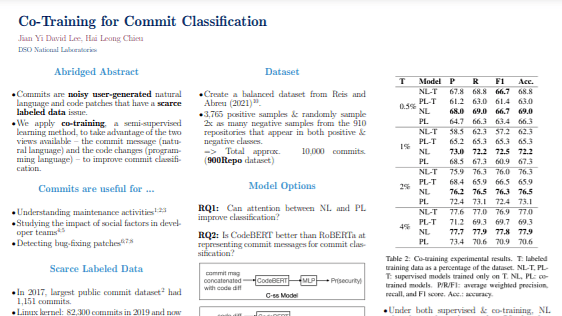 Co-training for Commit Classification