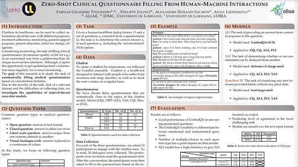 Zero-Shot Clinical Questionnaire Filling From Human-Machine Interactions