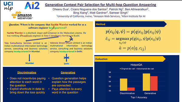 Generative Context Pair Selection for Multi-hop Question Answering