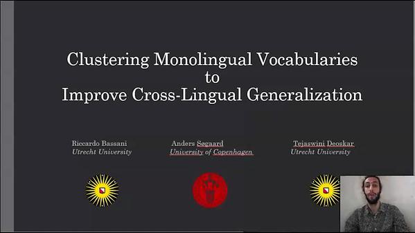 Clustering Monolingual Vocabularies to Improve Cross-Lingual Generalization