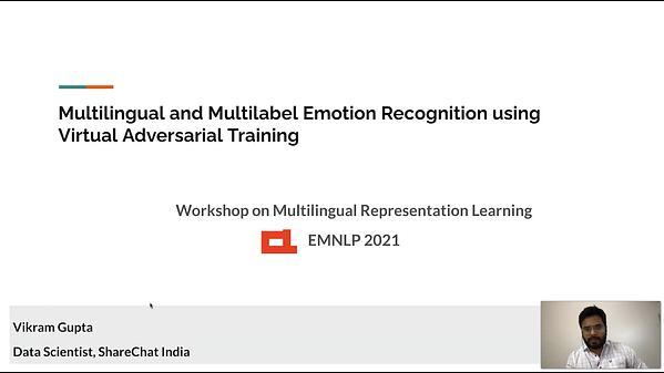 Multilingual and Multilabel Emotion Recognition using Virtual Adversarial Training