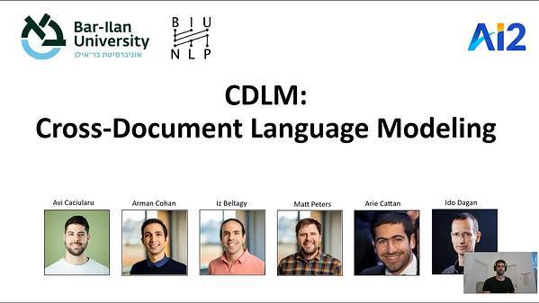 CDLM: Cross-Document Language Modeling