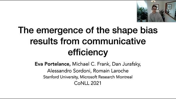 The Emergence of the Shape Bias Results from Communicative Efficiency