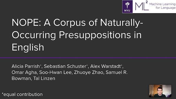 NOPE: A Corpus of Naturally-Occurring Presuppositions in English