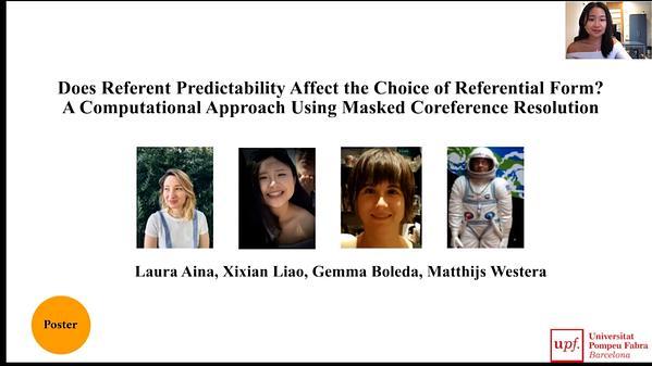 Does referent predictability affect the choice of referential form? A computational approach using masked coreference resolution