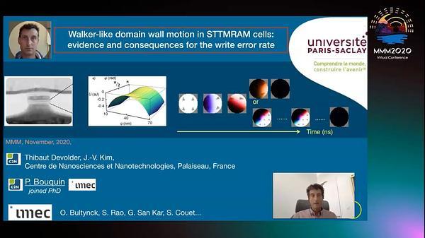 Walker-like domain wall motion in STTMRAM cells: evidence and consequences for the write error rate