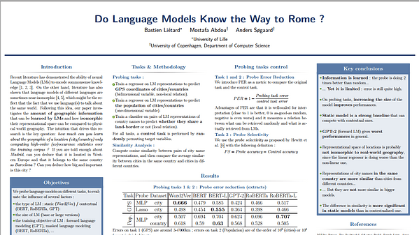 Do Language Models Know the Way to Rome?