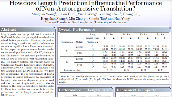 How Length Prediction Influence the Performance of Non-Autoregressive Translation?