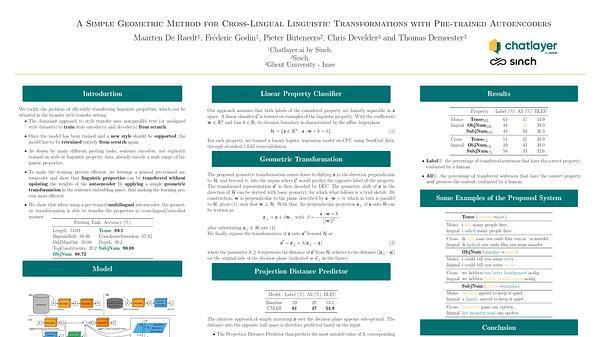 A Simple Geometric Method for Cross-Lingual Linguistic Transformations with Pre-trained Autoencoders