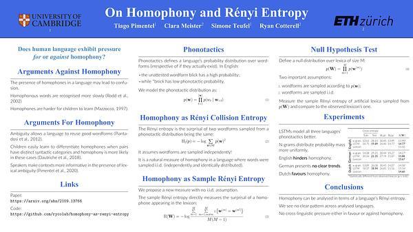 On Homophony and Rényi Entropy