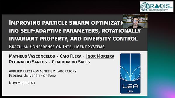 Improving particle swarm optimization with self-adaptive parameters, rotational invariance, and diversity control.