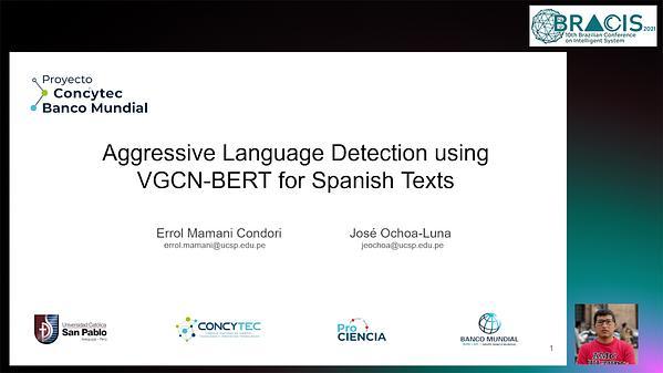 Aggressive Language Detection using VGCN-BERT for Spanish Texts