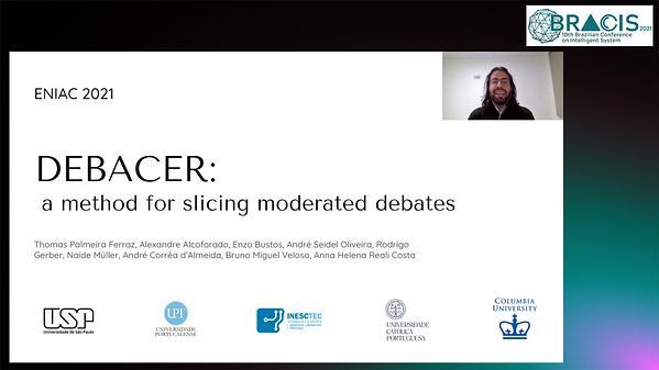 DEBACER: a method for slicing moderated debates