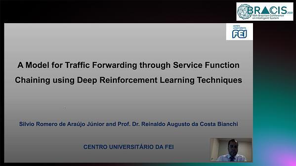 A Model for Traffic Forwarding through Service Function Chaining using Deep Reinforcement Learning Techniques