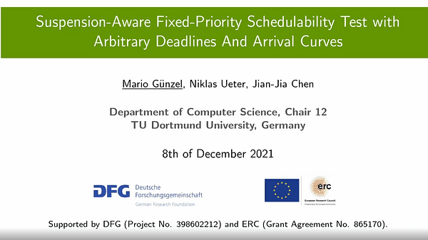 Suspension-Aware Fixed-Priority Schedulability Test with Arbitrary Deadlines And Arrival Curves