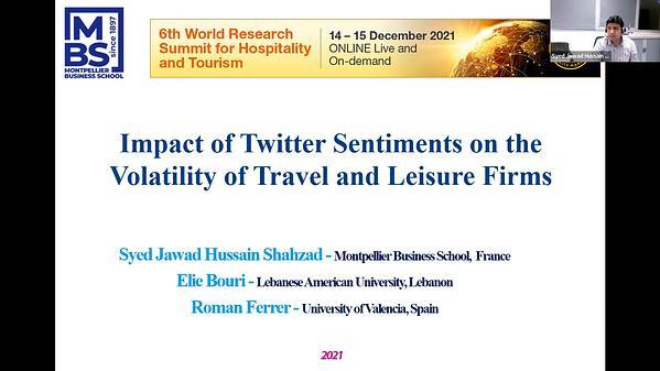 Regime specific impact of Twitter sentiments on volatility of tourism firms