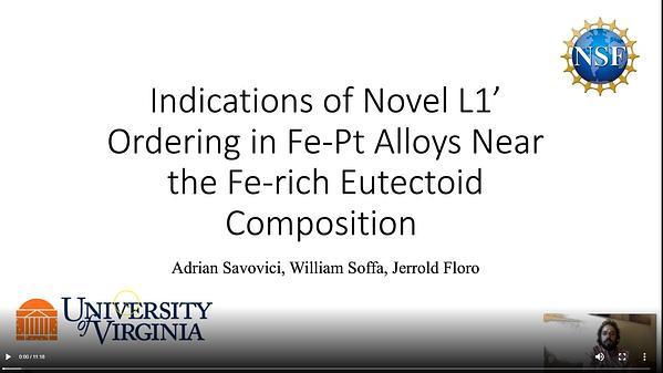 Indications for Novel L1’ Ordering in Fe-Pt Alloys Near the Fe-rich Eutectoid Composition