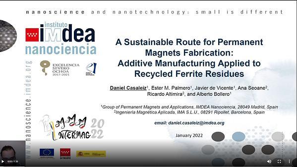 A Sustainable Route for Permanent Magnets Fabrication: Additive Manufacturing Applied to Recycled Ferrite Residues