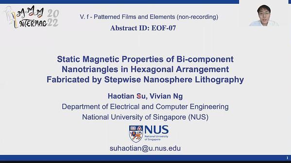 Static Magnetic Properties of Bi-component Nanotriangles in Hexagonal Arrangement Fabricated by Stepwise Nanosphere Lithography