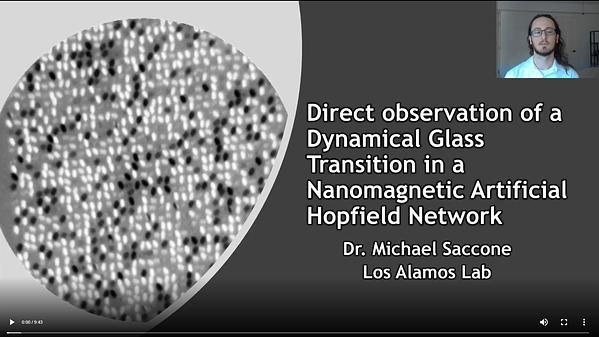 Direct observation of a Dynamical Glass Transition in a Nanomagnetic Artificial Hopfield Network