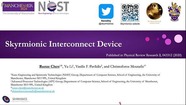 Skyrmionic Interconnect Device