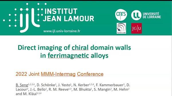 Direct imaging of chiral domain walls in ferrimagnetic alloys