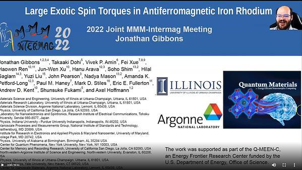 Large Exotic Spin Torques in Antiferromagnetic Iron Rhodium