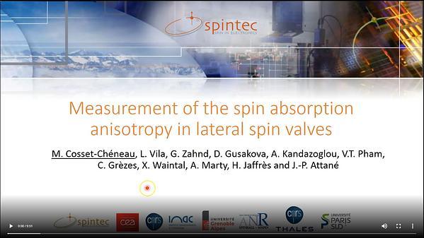 Spin absorption anisotropy in lateral spin valves