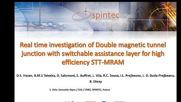 Real time investigation of Double magnetic tunnel junction with switchable assistance layer for high efficiency STT-MRAM
