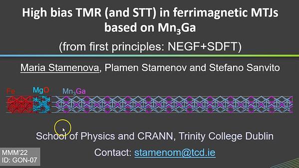 High bias TMR in ferrimagnetic MTJs based on Mn3Ga
