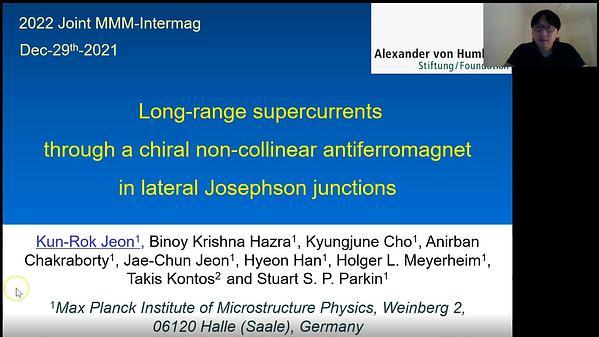 Long-range supercurrents through a chiral non-collinear antiferromagnet in lateral Josephson junctions