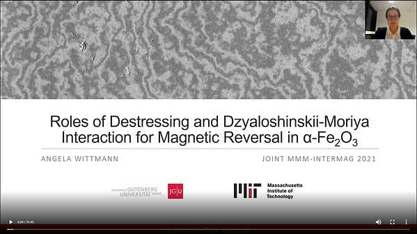 Roles of Destressing and Dzyaloshinskii-Moriya Interaction for Magnetic Reversal in α-Fe2O3