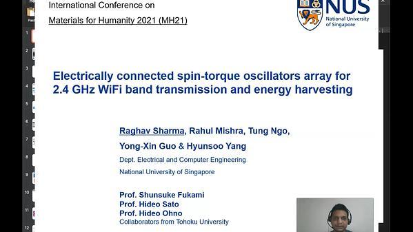 Electrically connected spin-torque oscillators array for 2.4 GHz WiFi band transmission