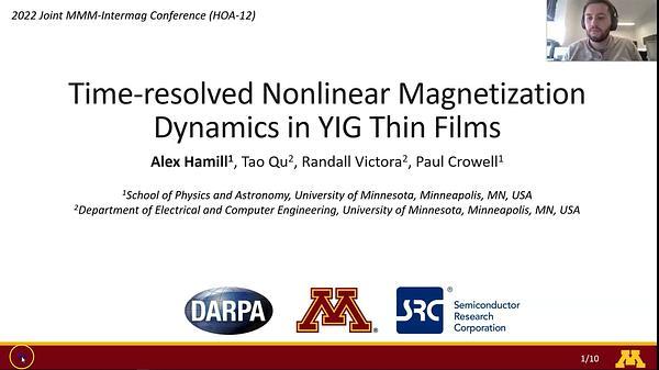 Time-resolved Nonlinear Magnetization Dynamics in YIG Thin Films