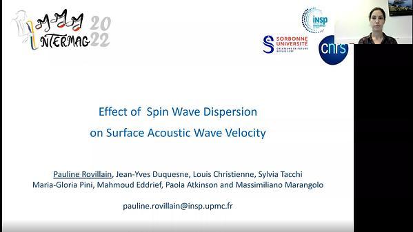Effects of Spin Wave Dispersion on Surface Acoustic Wave Velocity