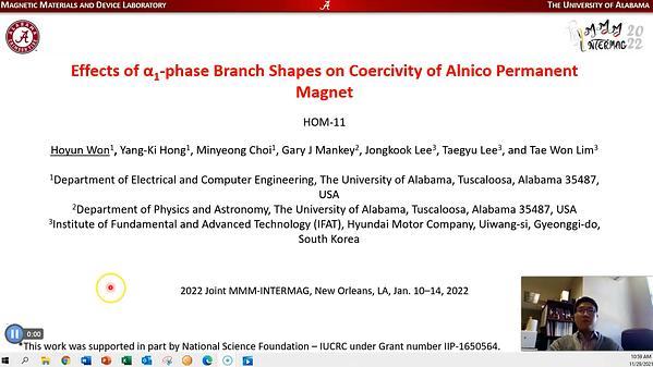 Effects of α1-phase Branch Shapes on Coercivity of Rare-earth Free Alnico Permanent Magnet