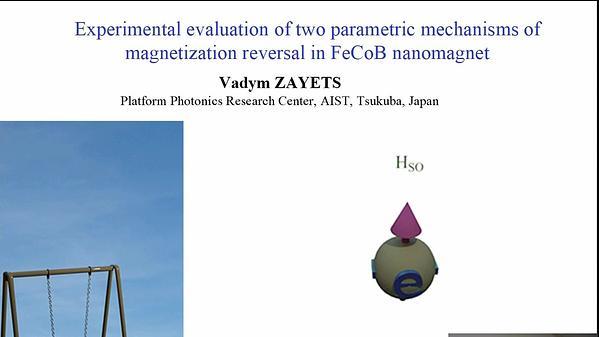 Experimental evolution of two parametric mechanisms of magnetization reversal in FeCoB nanomagnet.