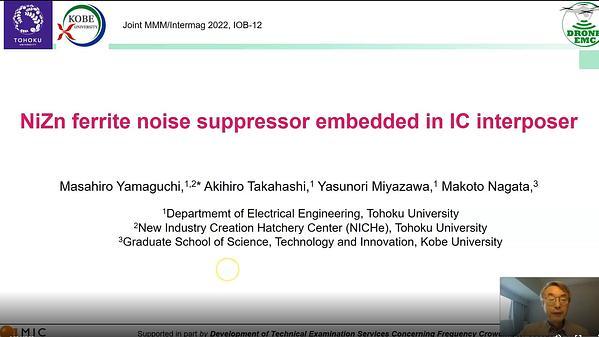 NiZn ferrite noise suppressor embedded in IC interposer
