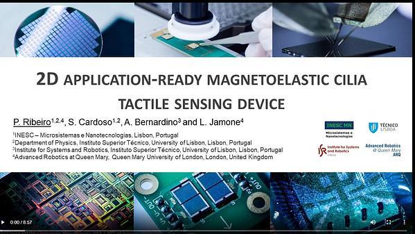 2D application-ready magnetoelastic cilia tactile sensing device
