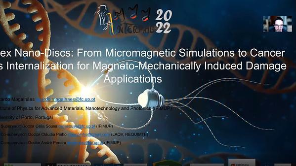 Vortex nano-discs: from micromagnetic simulations to cancer cells internalization for magneto-mechanically induced damage applications.