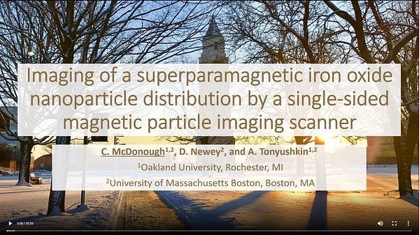 Imaging of a superparamagnetic iron oxide nanoparticle distribution by a single-sided magnetic particle imaging scanner