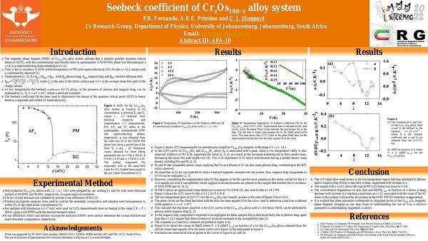 Anomalous Behaviour in the Seebeck Coefficient of Cr100-zOsz Alloy System