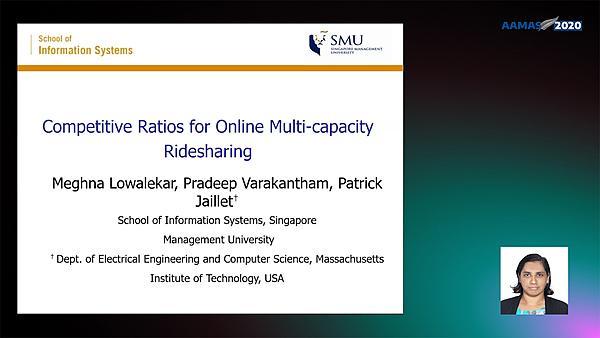 Competitive Ratios for Online Multi-capacity Ridesharing